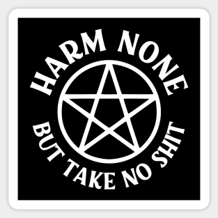 Harm None but Take No Shit Cheeky Witch® Wiccan Pentacle Sticker